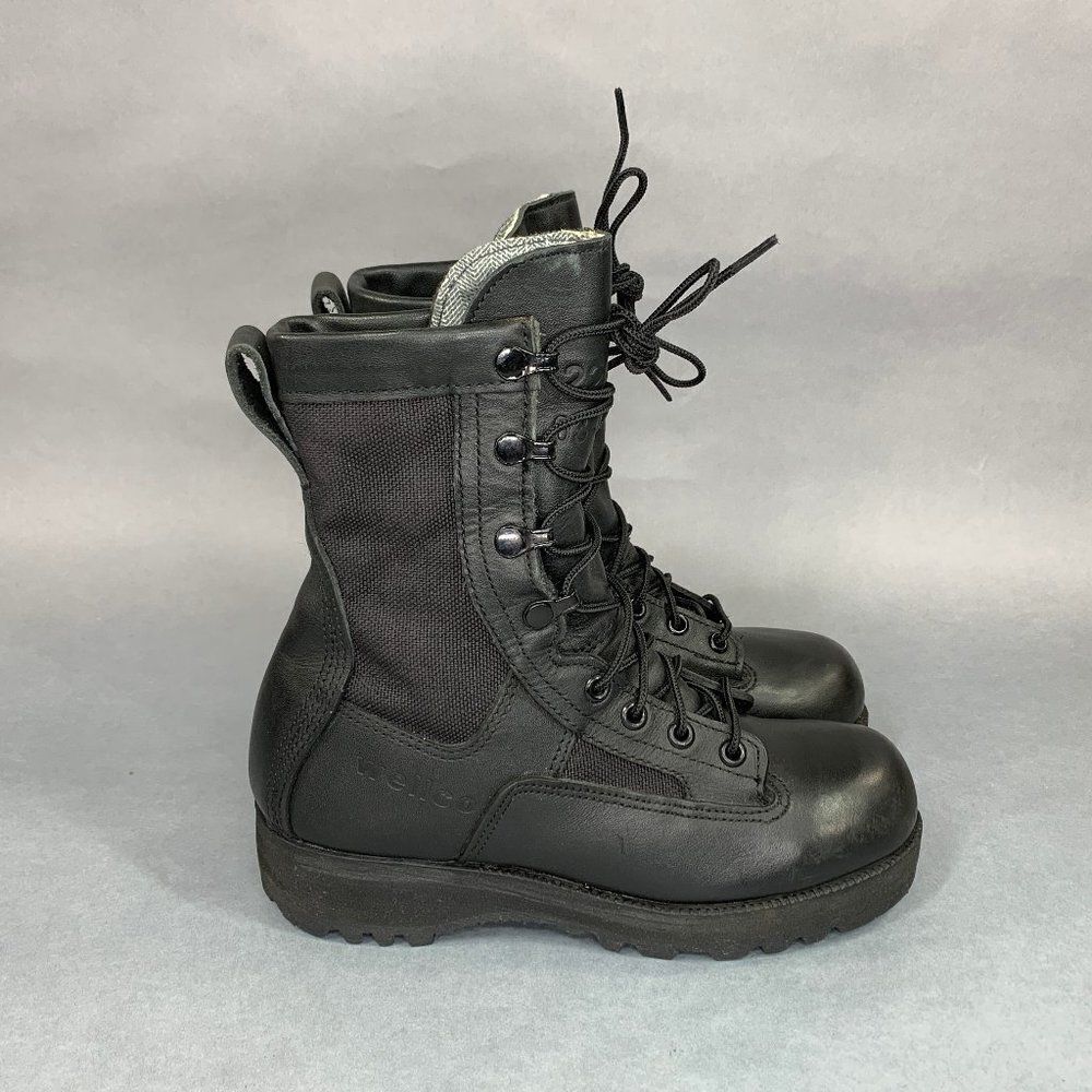 Wellco Combat‎ Boots Women's Black Leather Gore-Tex Army Waterproof Weather